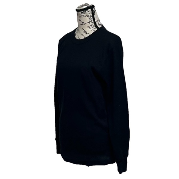 Vintage Y2k COTTONNET black Thermal Waffle Knit Top Mens Goth Grunge Moto Biker - Picture 2 of 10